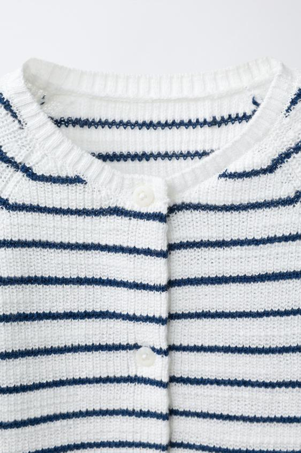 ZARA КОРОТКИЙ КОМБИНЕЗОН В ПОЛОСКУ, ЭКРЮ/СИНИЙ