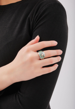 Кольцо Qarlygash & Qyzgaldaq GREEN STEEL