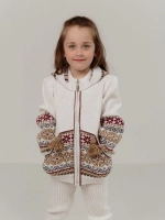 Кофта вязаная на молнии с капюшоном и карманом