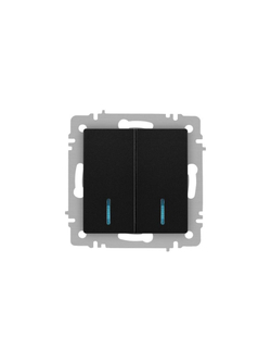 Выключатель 2-кл. СП Accent 6-105-05 10А IP20 250В с подсветкой AL/CU антрацит Intro Б0063516
