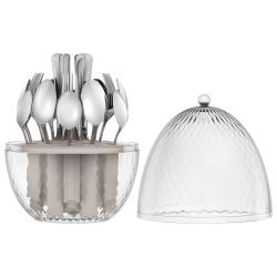 НАБОР СТОЛОВЫХ ПРИБОРОВ НА ВРАЩАЮЩЕЙСЯ ПОДСТАВКЕ, 24ПР., СТАЛЬ 18/10