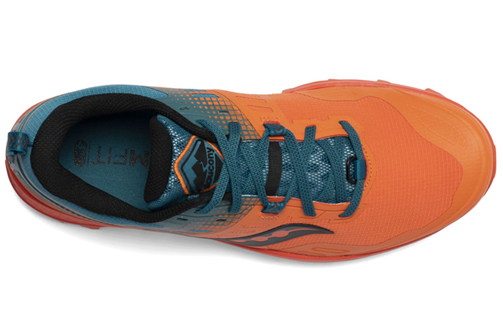 Saucony PEREGRINE 10 ST Peregrine falcon mesh cushioning off-road shock absorption non-slip wear-resistant lightweight low-top running shoes men's orange blue