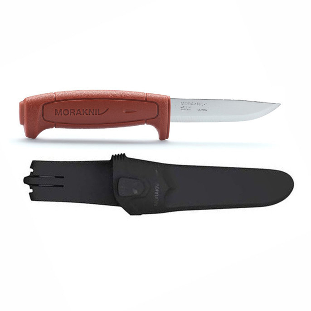 Нож Morakniv Basic углеродистая сталь, пластиковая ручка (красная)