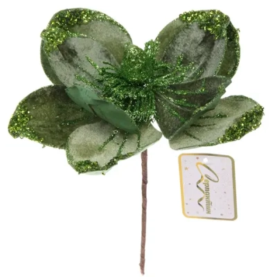 Украшение новогоднее «Пуансеттия - Пастель» 20 см, Травяной