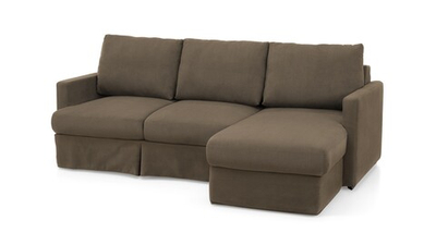 Диван с оттоманкой Марсия (135812) 215*153*90 см, Коричневый  Еврокнижка Фиеста в наличии