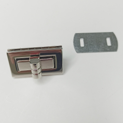 Замок вертушка на винтах 40*22 Серебро