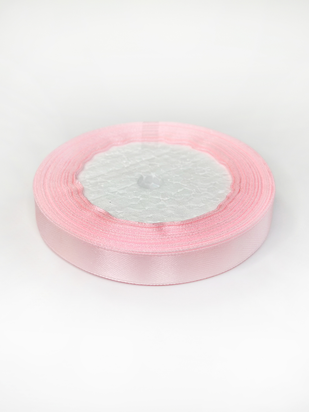 Атласная лента 12 мм (25 ярд) цвет светло-розовый