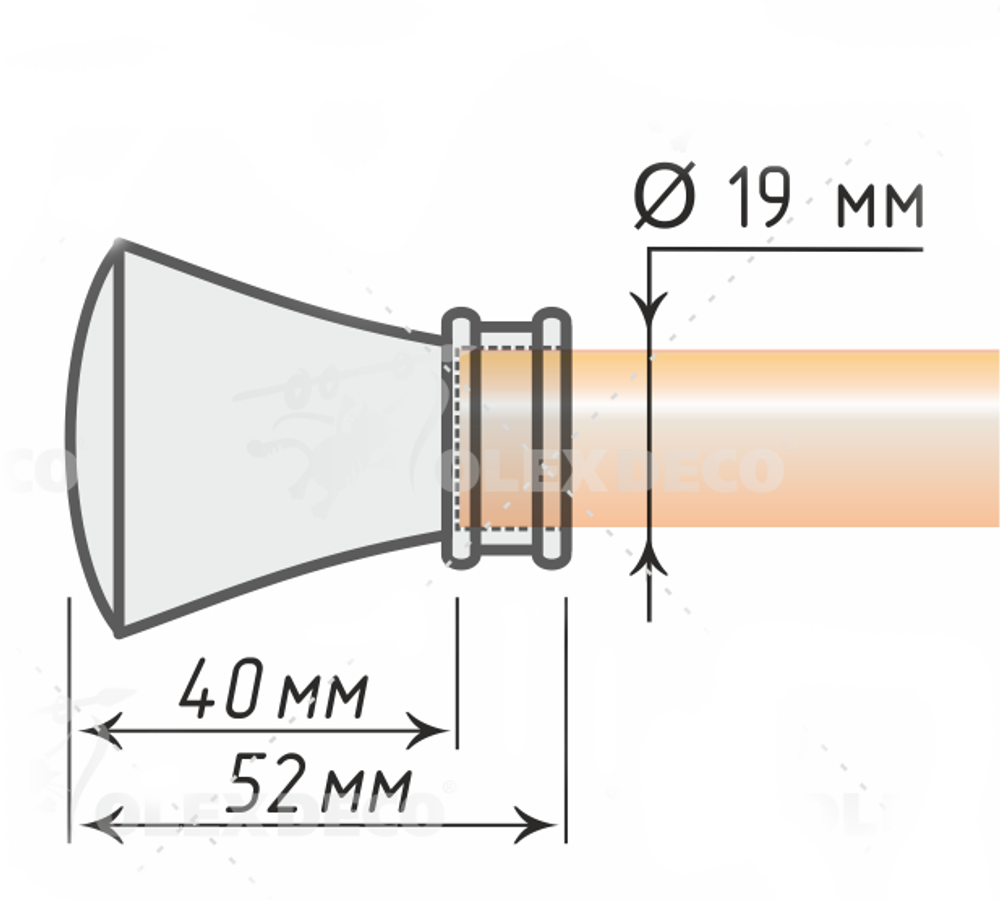 Карниз для штор "Луксор" d19/19 мм двухрядный, цвет черный никель