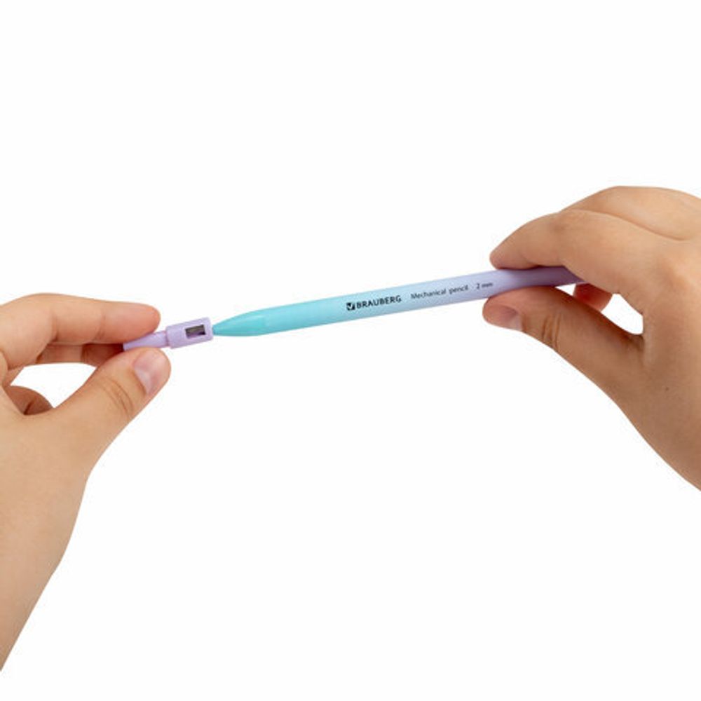 Карандаш механический цанговый 2 мм, BRAUBERG "Grade" PASTEL, HB, встроенная точилка, корпус ассорти, 181961
