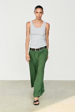 Massimo Dutti Свободные брюки, сине-зеленый