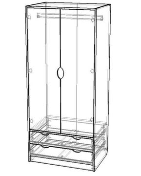 Шкаф ГРАНД-ЛАВОРО-4 /800*1800*553/ венге / дуб выбеленный