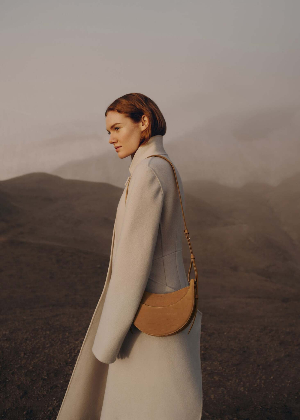 Сумка Polene Numero Dix EDITION CROCODILE NUBUCK CINNAMON