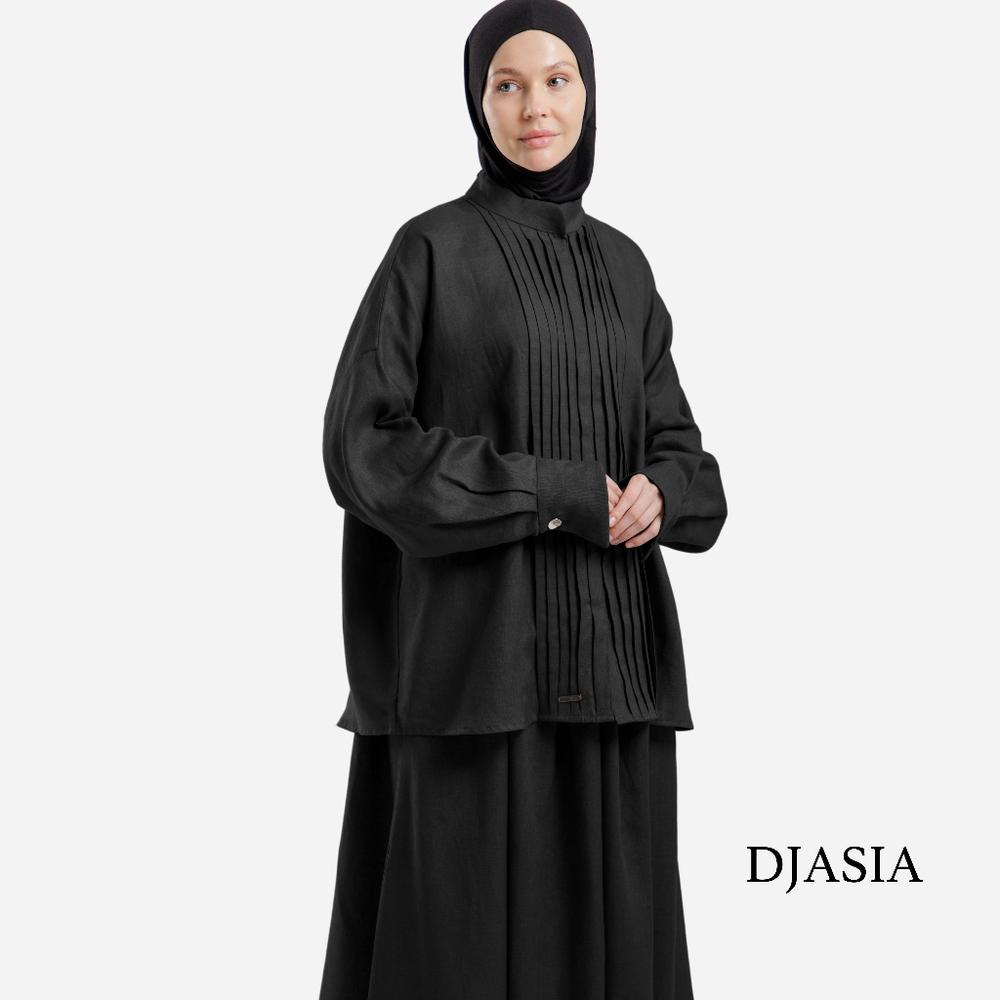 БЛУЗА СО СБОРКОЙ НА ГРУДИ LAYALI LINEN