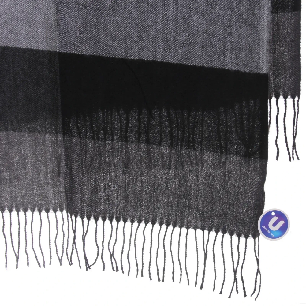 Палантин - шарф «ZIMA», принт в клетку, цвет черный/серый, 180*70см (230гр)