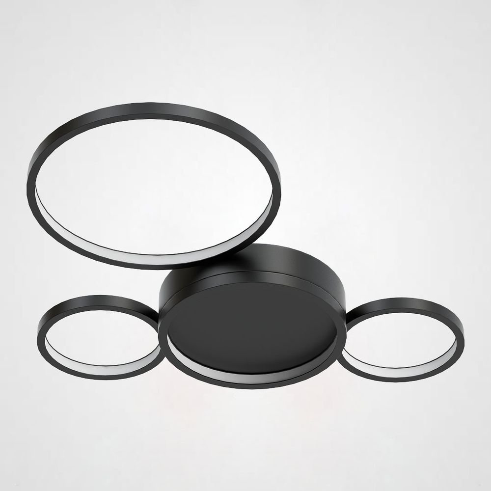 Потолочный Светильник Twine 4 Rings Black By Imperiumloft