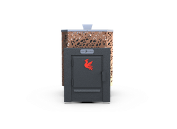 Банная печь Душа- 15 Сетка Леопард Закрытая Каменка 8мм