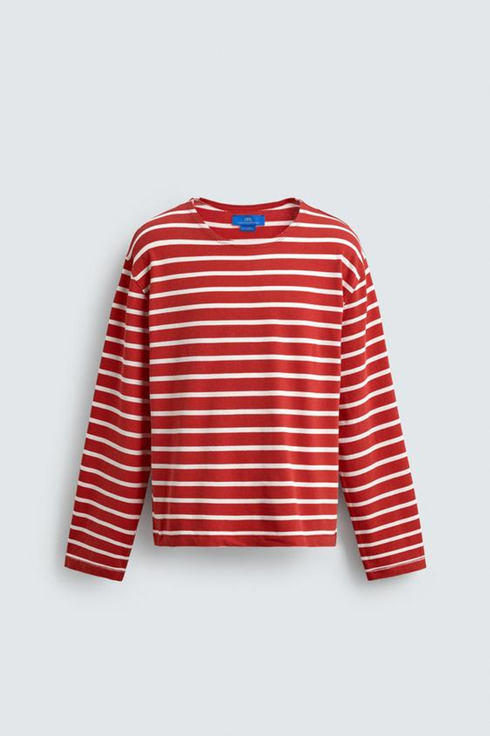 ZARA Х AARON LEVINE ФУТБОЛКА ЖАККАРД В ПОЛОСКУ, БЕЛЫЙ/КРАСНЫЙ