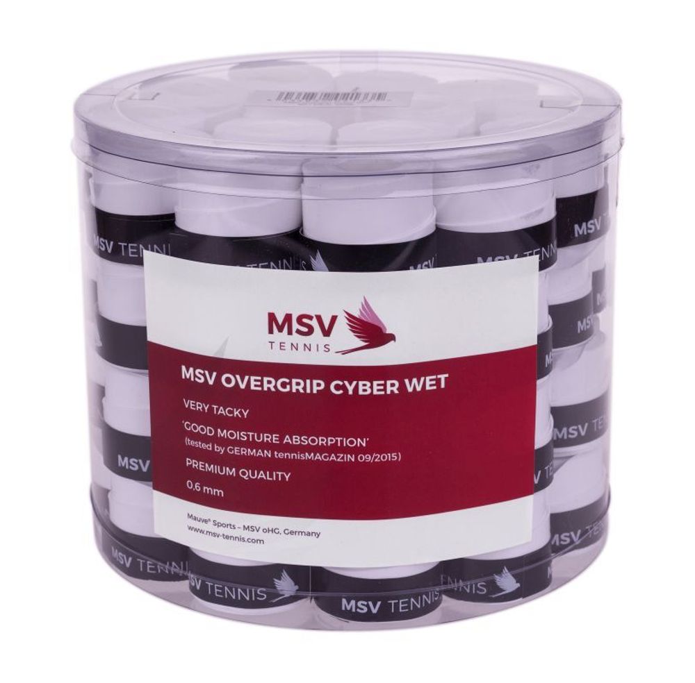 Теннисные намотки MSV Cyber Wet Overgrip белые 60P