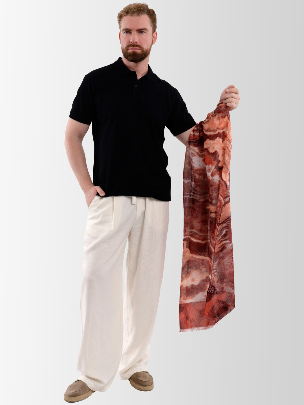 Шарф/ Палантин «Красный Оникс»