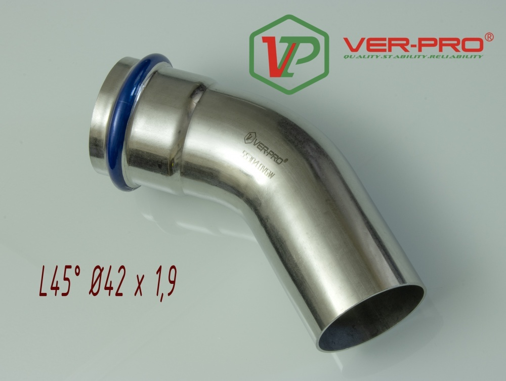 НЕРЖ Уголок 45° вн/нар. 42а*42  "VER-PRO"  (10/2шт)
