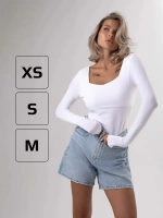 Лонгслив облегающий трикотажный