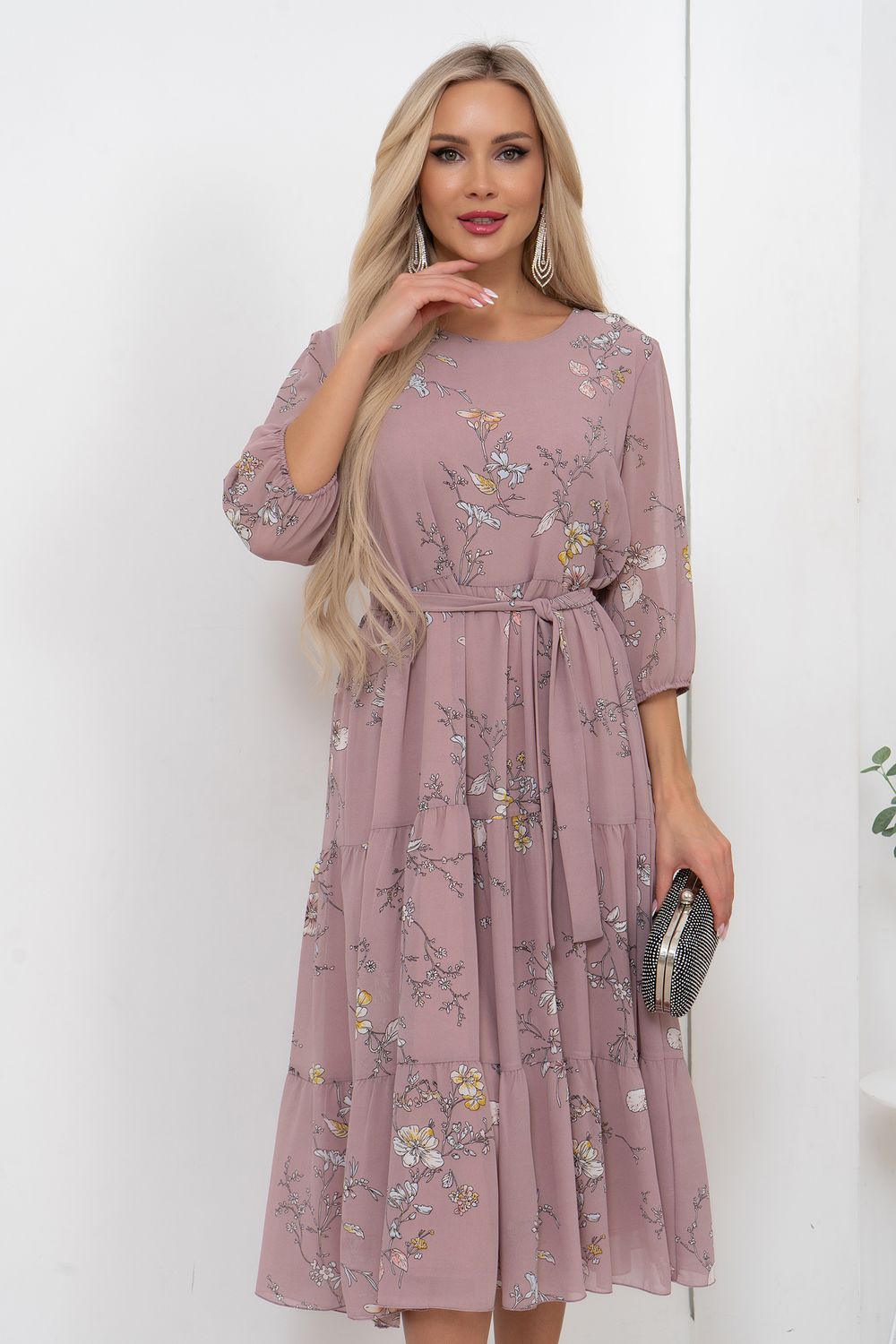 Платье Хелен (пудровый)-52р-р Р11-1075/10 Nikol