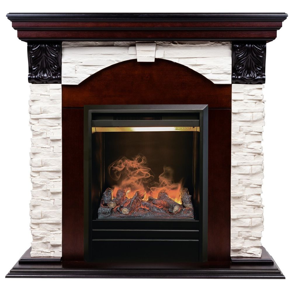 Электрокамин RealFlame Dublin Lux AO античный дуб с очагом 3D Olympic