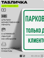 Табличка для парковки "Парковка только для клиентов", для дома, офиса, организаций, 40х30 см, Silver Plane x Айдентика Технолоджи