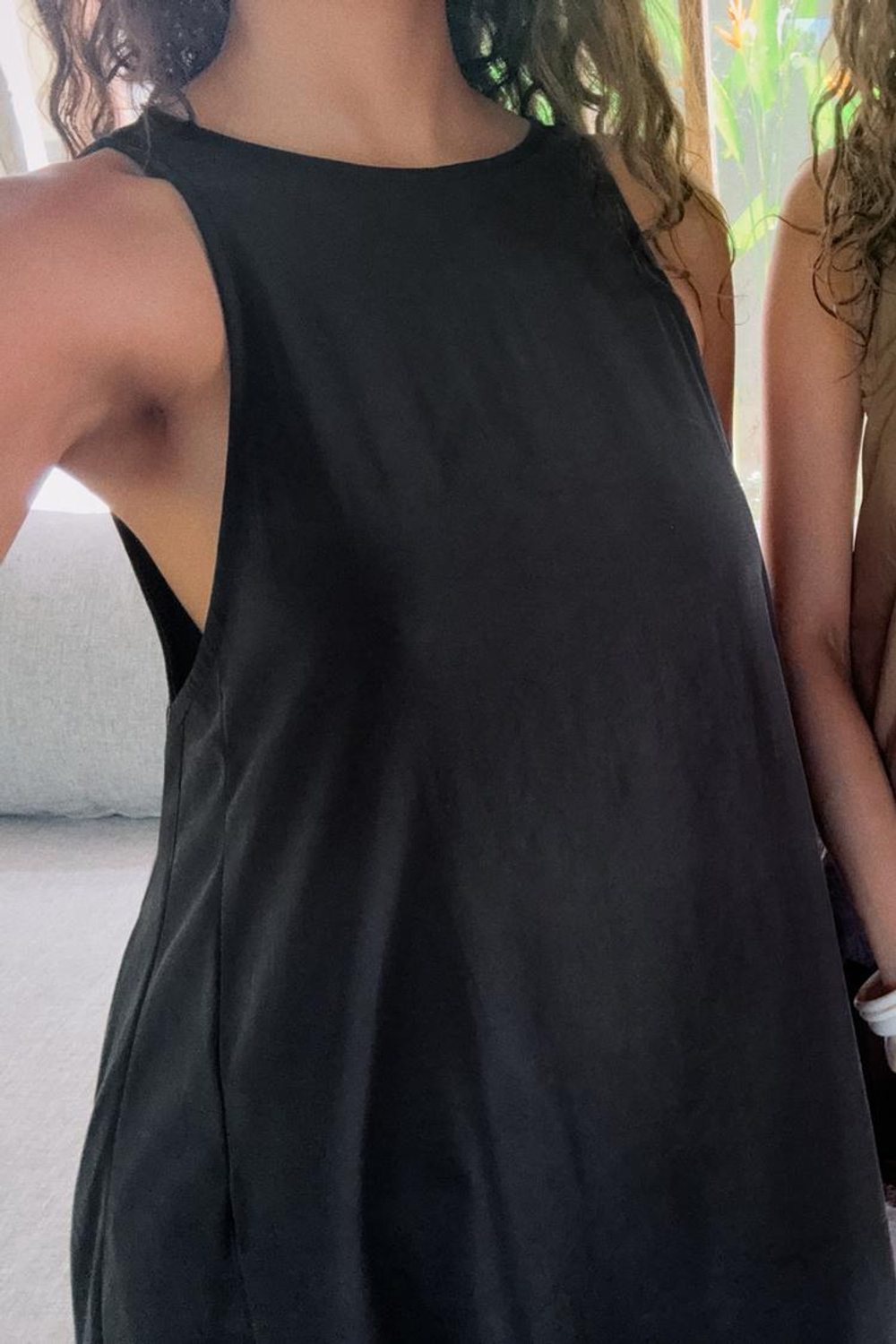 ZARA ПЛАТЬЕ МИДИ СВОБОДНОГО КРОЯ, ЧЕРНЫЙ