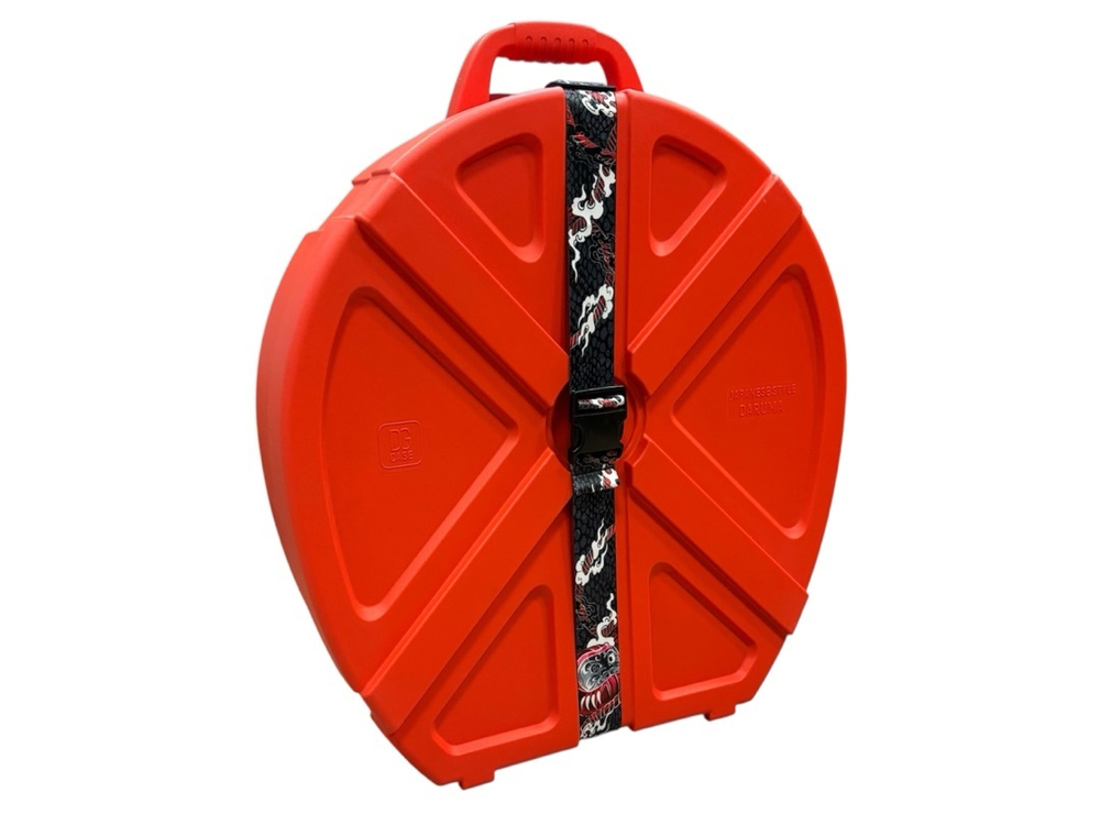 Кейс кофр КРАСНЫЙ для барабанных тарелок до 22" на колесах и с выдвижной ручкой DGCASE DARUMA 22-01А Внутр. размеры 595*595*130мм