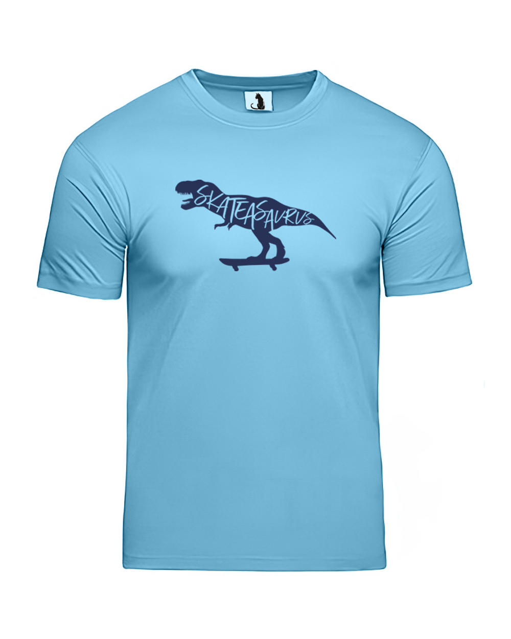 Футболка Skateasaurus unisex голубая с синим рисунком