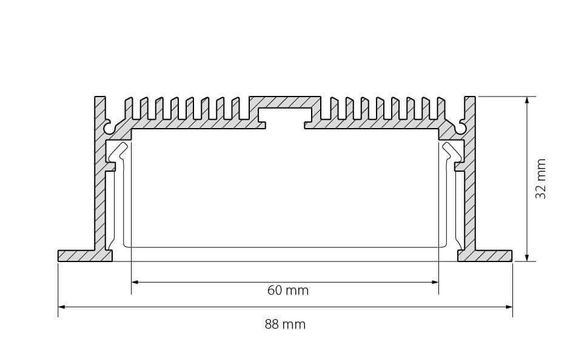 Профиль Arlight SL-LINIA88-F-2000 ANOD 019315