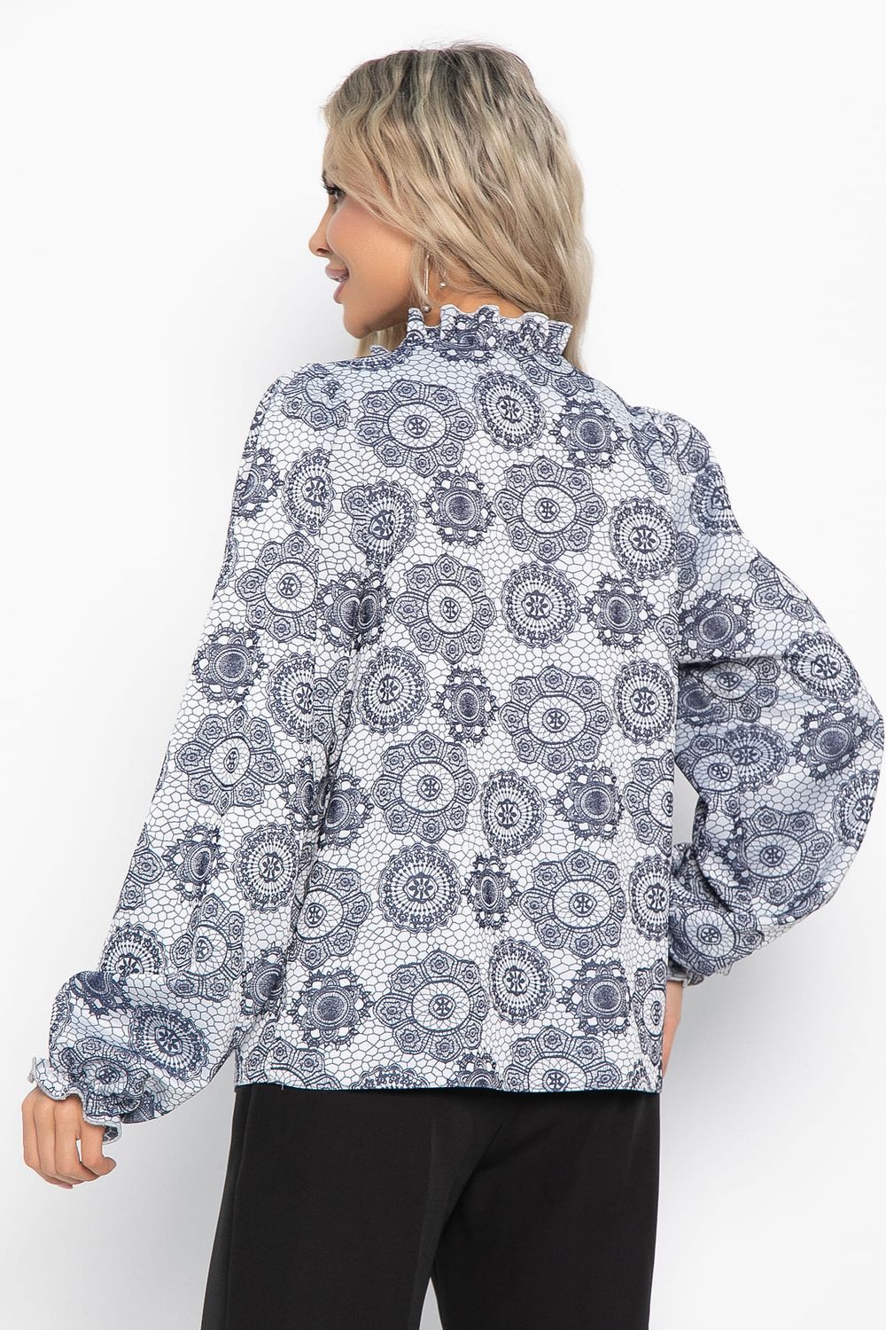 Блуза Доменика (серо-синяя) Б15016-18М LT Collection