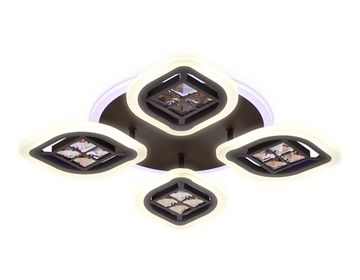 Потолочный светодиодный светильник FA281/4 CF/TI 69W кофейный/янтарный (ПДУ РАДИО 2.4G) Acrylic Ice Ambrella