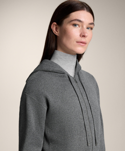 Oysho Вязаная куртка с капюшоном, темно-серый меланж