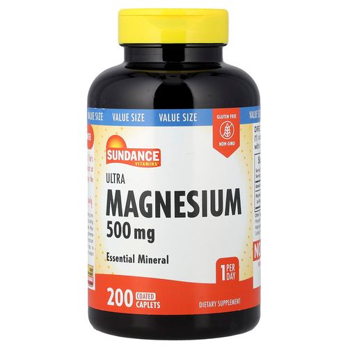 Sundance Vitamins, Ультрамагний, 500 мг, 200 капсул в оболочке