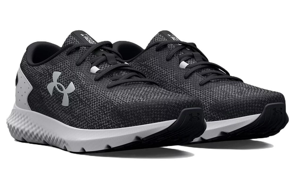 Under Armour Charged Rogue 3 breathable all-match fabric non-slip wear-resistant breathable low-cut casual running shoes men's black and gray