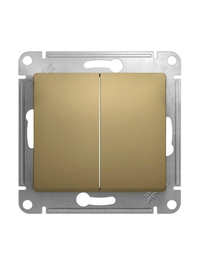 Переключатель проходной 2-кл. СП Glossa 10А IP20 (сх. 6/2) 10AX механизм титан SE GSL000465