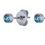 Серьги пусеты Fiore Luna Cubic zirconia Aquamarine SWE0128 A S