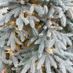 Заснеженная елка с гирляндой «Престиж» (Литая хвоя) 230 см / 2,3 м