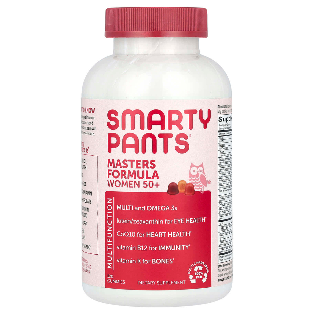 SmartyPants, формула мультивитаминов для женщин старше 50 лет, голубика, апельсиновый крем и клубника с бананом, 120 жевательных конфет