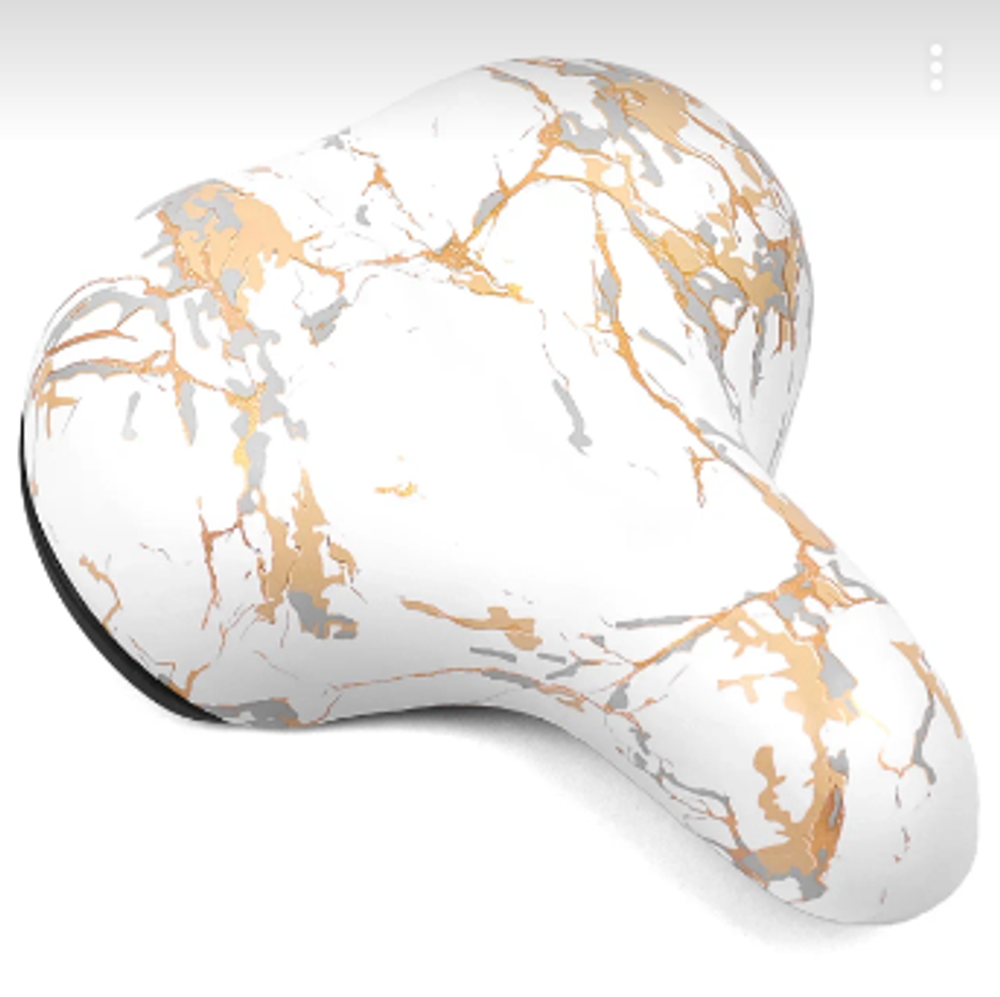 Седло комфортное, 250*200мм, marble, белое, Vinca Sport VS 63 white marble