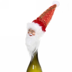 Украшение на бутылку «Дед Мороз в красном колпаке» 25 см, нарядный колпачок
