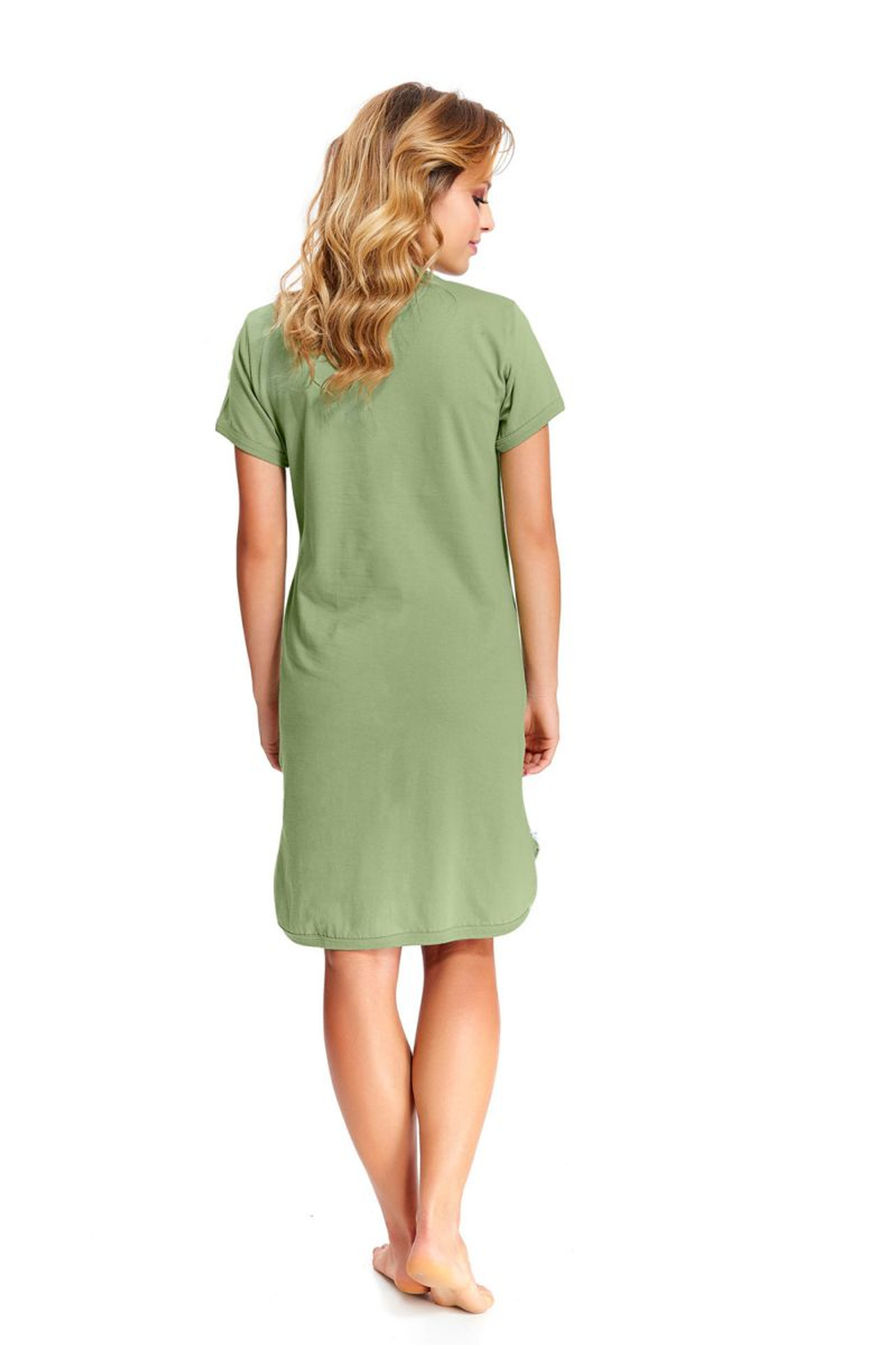 Женская сорочка свободного кроя с короткими рукавами (Размер: S) (Цвет: зеленый)