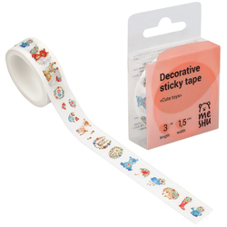 Клейкая лента декоративная "Cute toys", 1,5см*3м, MESHU