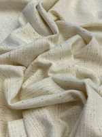 Твид хлопок с люрексом молочный с золотыми вкраплениями