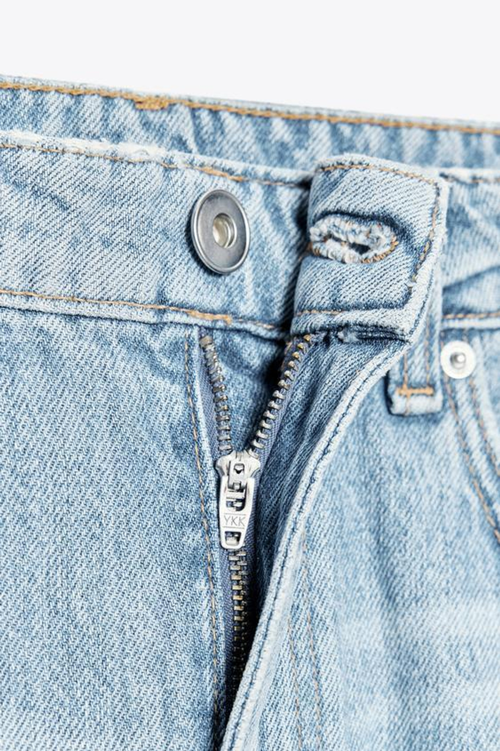 ZARA ДЖИНСЫ TRF BAGGY BALLOON СО СРЕДНЕЙ ПОСАДКОЙ, ЛИНЯЛЫЙ СИНИЙ