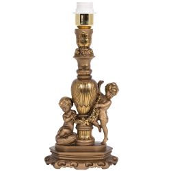 Настольная лампа Путти Бронза с абажуром 38 Vatican (Ватикан) Черный