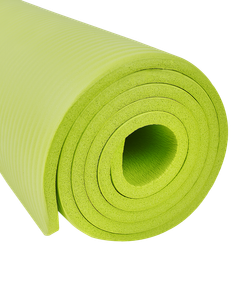 Коврик для йоги и фитнеса FM-301, NBR, 183x61x1,0 см, лаймовый