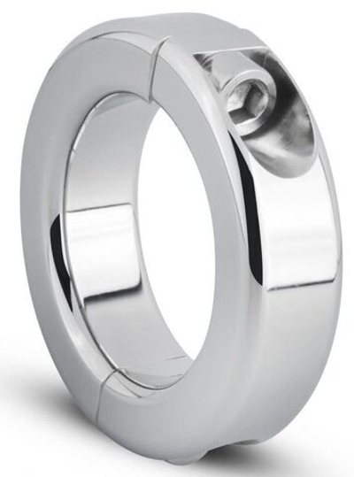 Серебристый утяжелитель для мошонки и пениса Sinner Metal Cock And Ball Lock (Цвет: серебристый)